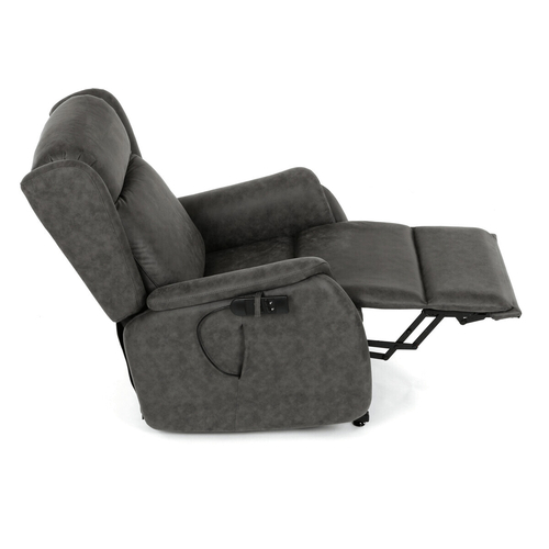 Polohovací křeslo, elektrické kabelové ovládání, černá, látka vintage, TV-L8902 BK3