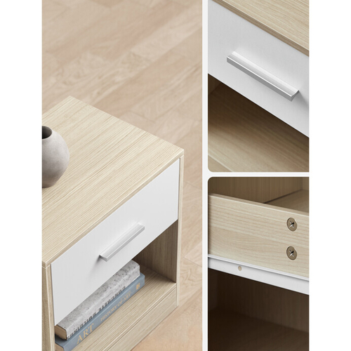 Odkládací stolek 39x28x41cm, mdf, bělený dub, ANT-E1081 BUK