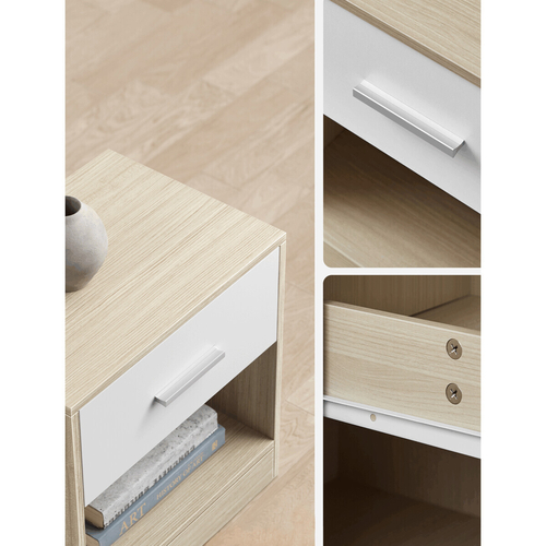 Odkládací stolek 39x28x41cm, mdf, bělený dub, ANT-E1081 BUK