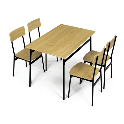 Jídelní set s 4 židlemi, 110x70x76cm, mdf, divoký dub, AUT-O2155 OAK