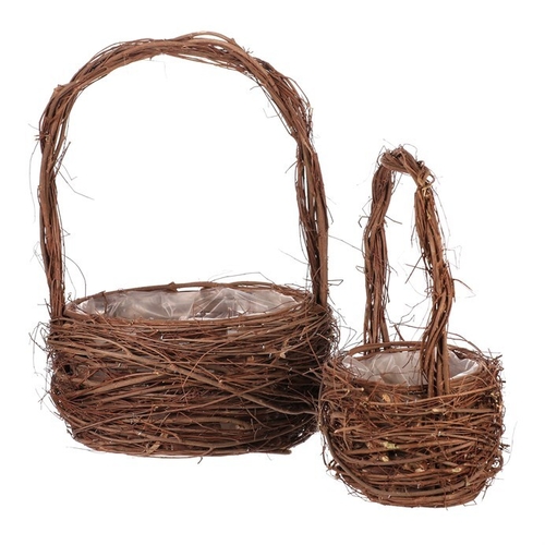Obal proutěný - kulatý košík, přírodní, cena za sadu 2 ks