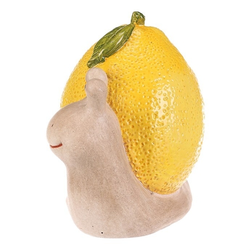 Šnek citrónový - keramická figurka, krémovo-žlutá