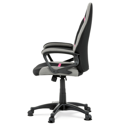 Herní židle, houpací mechanismus, černá látka, KA-L611 PINK