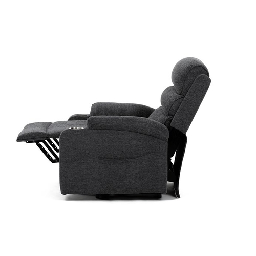 Polohovací křeslo, elektrické kabelové ovládání, šedá, látka, TV-S8348 GREY2