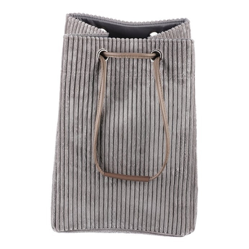 Koš prádelní - manšestr, stahovací, šedý