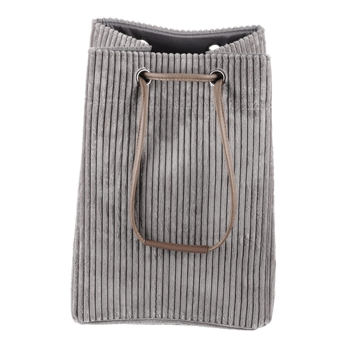 Koš prádelní - manšestr, stahovací, šedý