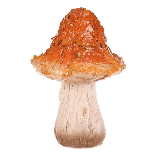 Houba z polyresinu - spičatý klobouk s listím, žlutá