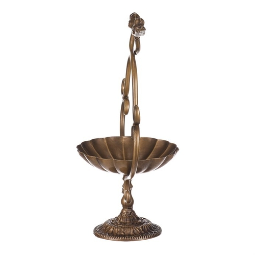 Krmítko/pítko - kovový stojan, s ptáčky, barva měděná