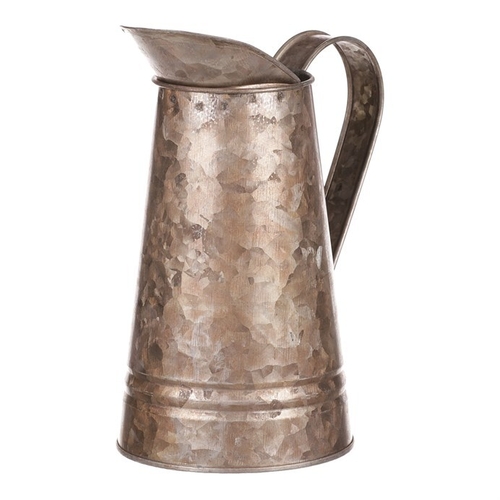 Váza kovová - tvar konve, zinková, barva měděná