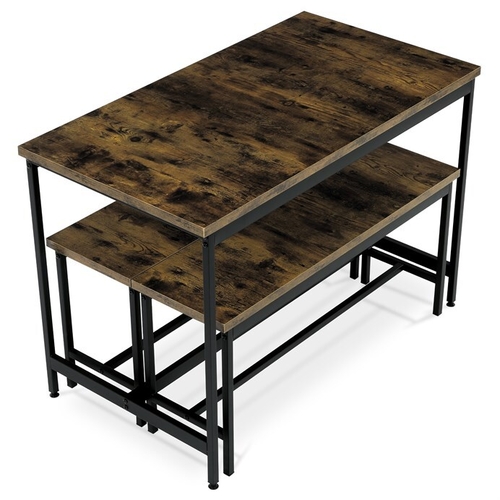 Jídelní set s 2 lavicemi, 110x60x75cm, mdf, old wood, AUT-G1175 OLW