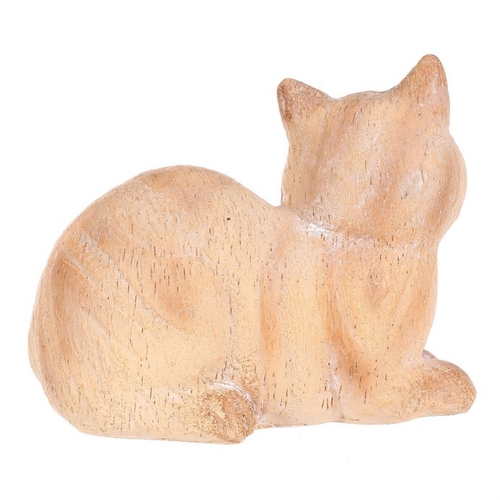 Kočka - figurka z polyresinu, imitace dřeva