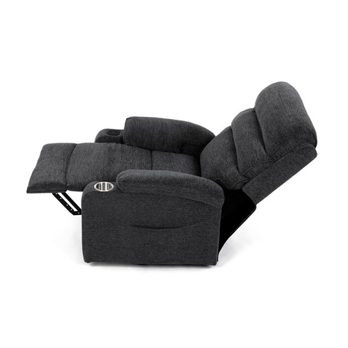 Polohovací křeslo, elektrické kabelové ovládání, šedá, látka, TV-S8348 GREY2