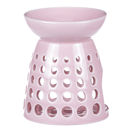 Aromalampa - porcelánová, kulaté otvory, barva růžová