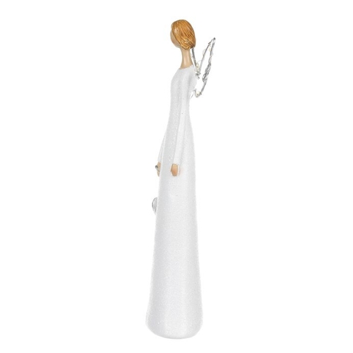 Anděl se svítícími křídly - polyresin, LED osvětl., bílý