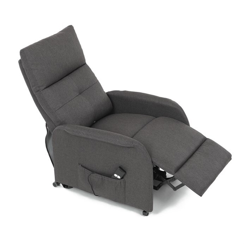 Polohovací křeslo, elektrické kabelové ovládání, šedá, látka, TV-5482 GREY2