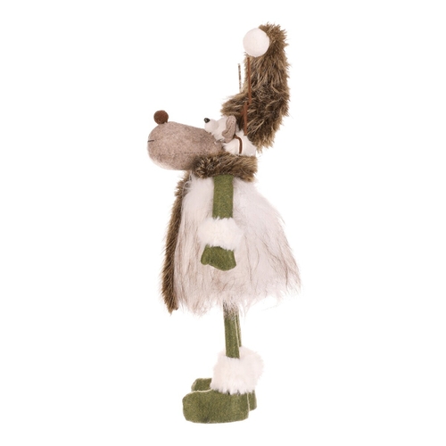 Sob - látková figurka, stojící, bílo-zelená