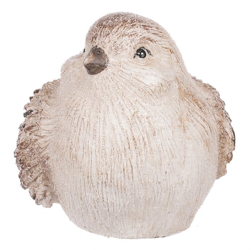 Ptáček - figurka z polyresinu, zimní motiv
