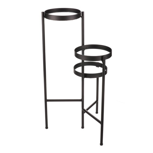 Stojan na květiny - 3 patrový, kovový se sklem