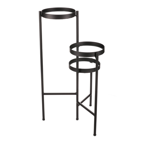 Stojan na květiny - 3 patrový, kovový se sklem