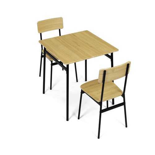 Jídelní set s 2 židlemi, 70x70x76cm, mdf, divoký dub, AUT-O2121 OAK