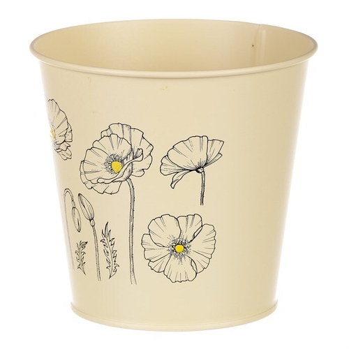 Obal kovový - motiv kvetoucího máku, žlutý