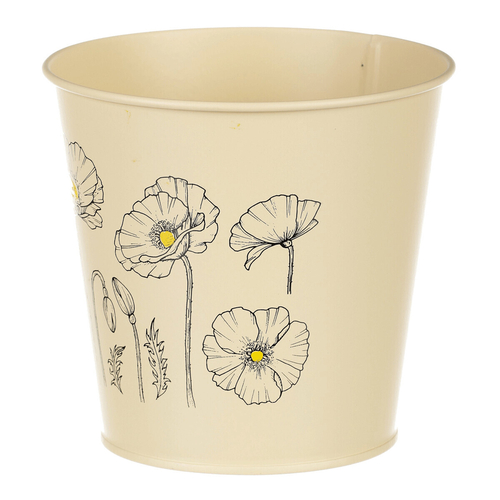 Obal kovový - motiv kvetoucího máku, žlutý