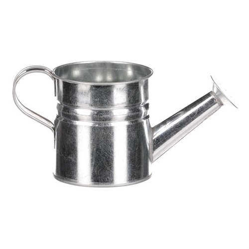 Obal na květiny - konev, zinkový, barva stříbrná