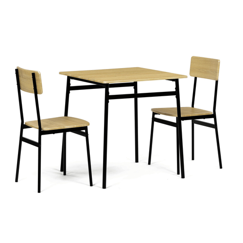 Jídelní set s 2 židlemi, 70x70x76cm, mdf, divoký dub, AUT-O2121 OAK