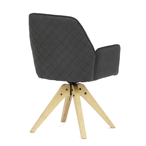 Jídelní židle otočná 180°, černá, látka, HC-539 BK3