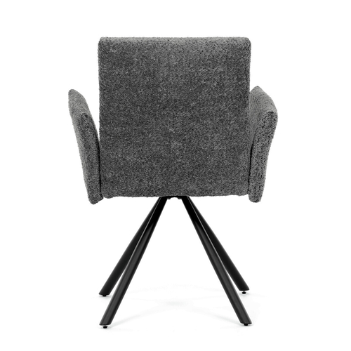 Jídelní židle otočná 180°, šedá, látka bouclé, DCH-W1117 GREY2