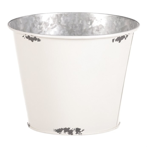 Kovový obal na květiny, design s růžemi.