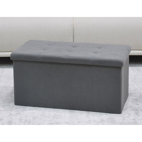 Taburet s úložným prostorem, šedá, manšestrová látka, TAB-472 GREY6