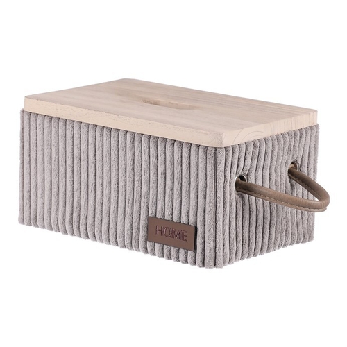 Koš prádelní - látkový s víkem, šedý, cena za sadu 5 ks