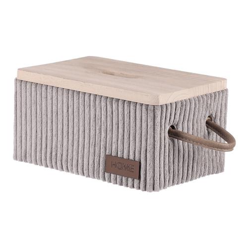 Koš prádelní - látkový s víkem, šedý, cena za sadu 5 ks