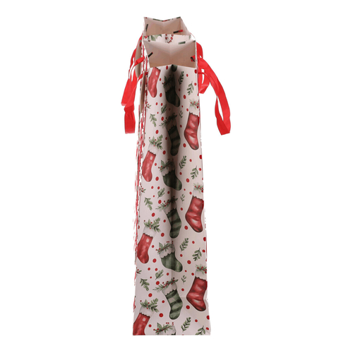 Taška papírová - vánoční vzor, vel. L, mix 2 druhů, cena za 1 ks