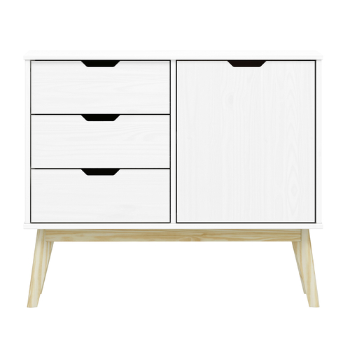Komoda 1 dveře + 3 zásuvky BONITO bílý lak