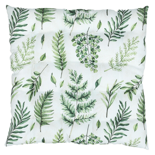 Sedák - mix zelených listů, 100 % polyester, 45 x 45 cm