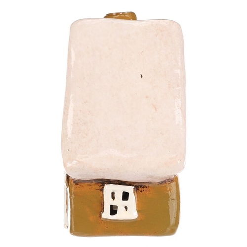 Domeček keramický - LED osvětlení, zelený s bílou střechou