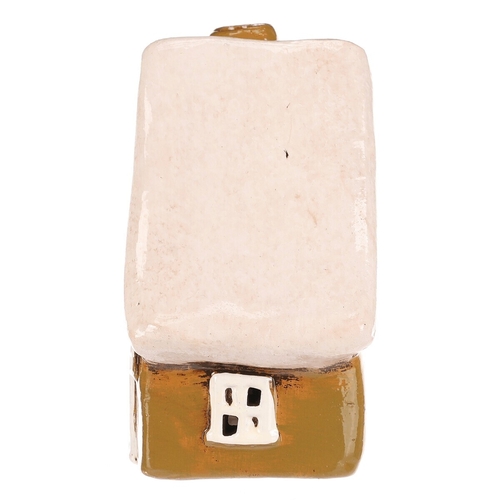 Domeček keramický - LED osvětlení, zelený s bílou střechou