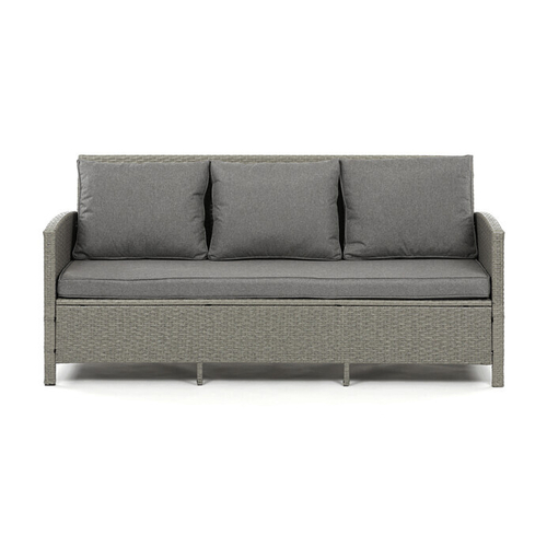 Zahradní sestava 140x70x60cm, polyratan, šedá, AZS-A1719 GREY