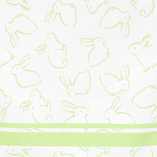 Běhoun - se zajíci, 100 % polyester, 40 x 150 cm, zeleno-bílý