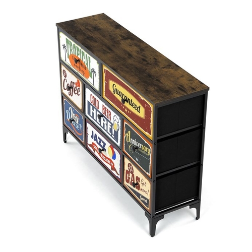 Komoda 103x30x78cm, mdf, vícebarevná, AUK-W2104 BK