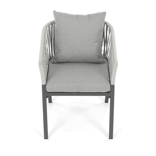 Zahradní židle, kov, látka, šedá, AZC-S1430 GREY