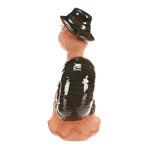 Šnek - keramická figurka, vel. XS, zelená ulita
