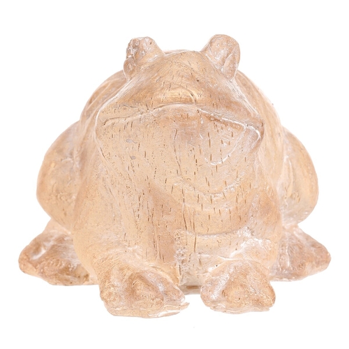 Žába - figurka z polyresinu, menší, imitace dřeva