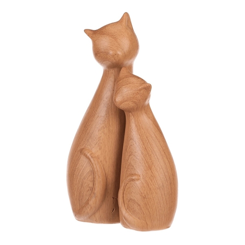 Kočka - figurka z polyresinu, imitace dřeva, cena za sadu 2 ks