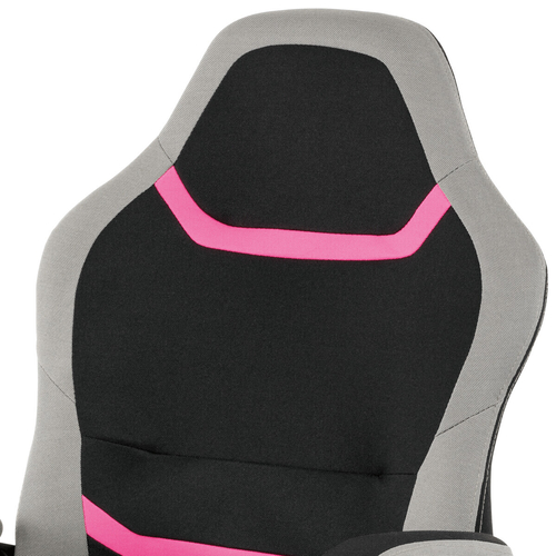 Herní židle, houpací mechanismus, černá látka, KA-L611 PINK