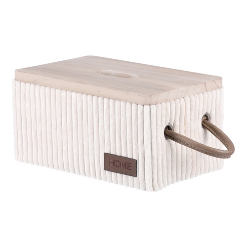 Koš prádelní - látkový s víkem, krémový, cena za sadu 5 ks