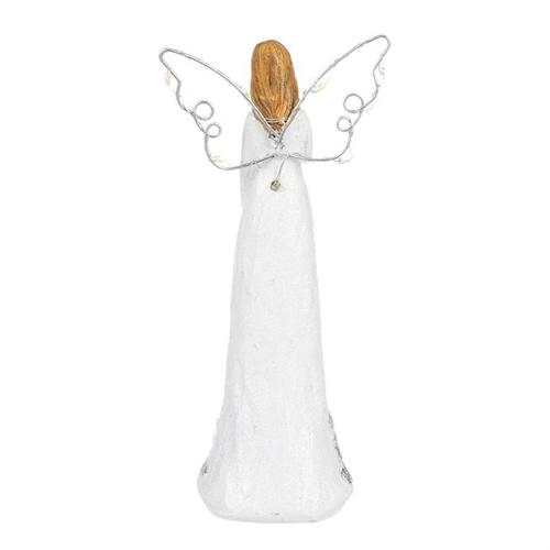 Anděl se svítícími křídly - polyresin, LED osvětl., bílý