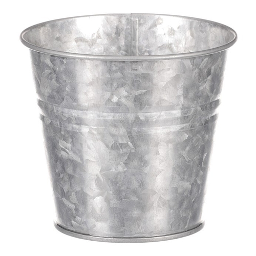 Obal kovový - kulatý, zinkový, barva stříbrná